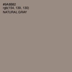 #9A8B82 - Natural Gray Color Image